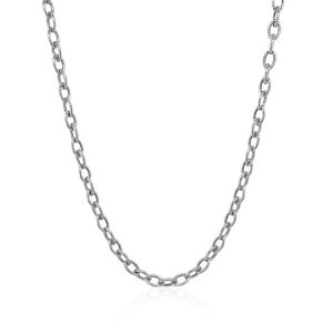 Unbranded 06546-16 3.5mm 14k White Gold Pendant Chain With Textured Li