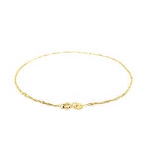 Unbranded 08957-10 14k Yellow Gold Singapore Anklet 1.5mm Size: 10''