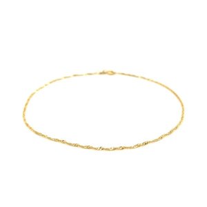 Unbranded 08957-10 14k Yellow Gold Singapore Anklet 1.5mm Size: 10''