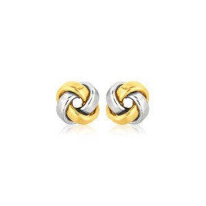 Unbranded 37495 14k Two Tone Gold Square Love Knot Stud Earrings