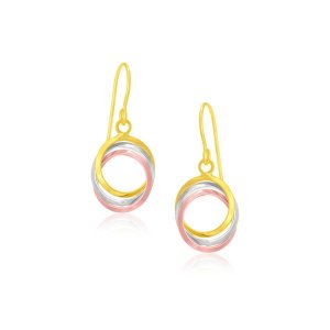 Unbranded 64674 14k Tri-color Gold Open Entwined Ring Earrings