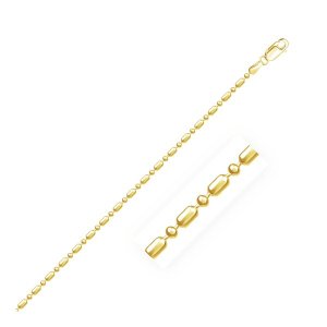 Unbranded 30646-20 14k Yellow Gold Diamond-cut Alternating Bead Chain 