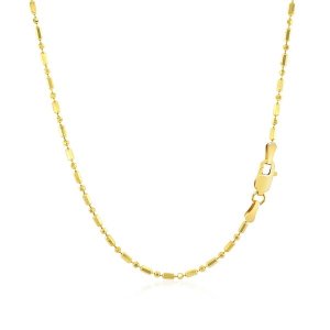 Unbranded 30646-20 14k Yellow Gold Diamond-cut Alternating Bead Chain 