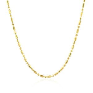 Unbranded 30646-20 14k Yellow Gold Diamond-cut Alternating Bead Chain 