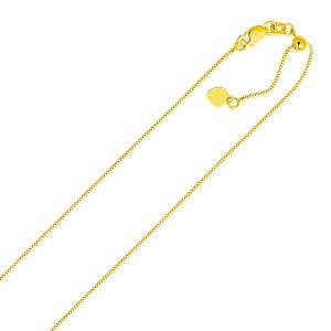 Unbranded 07457-22 14k Yellow Gold Adjustable Box Chain 0.7mm Size: 22