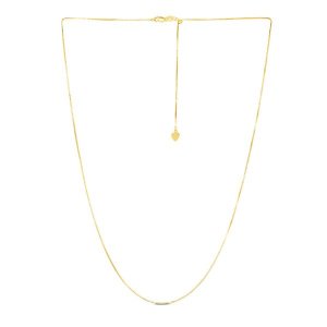 Unbranded 07457-22 14k Yellow Gold Adjustable Box Chain 0.7mm Size: 22