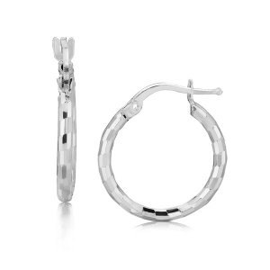 Unbranded 37868 Sterling Silver Rhodium Plated Diamond Cut Small Hoop 