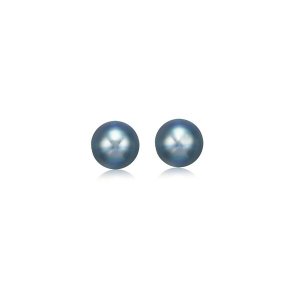 Unbranded 25361 14k Yellow Gold Cultured Black Pearl Stud Earrings (7.