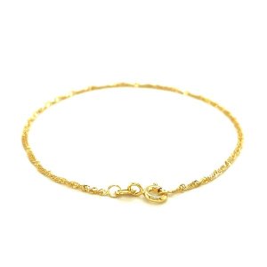 Unbranded 69548-10 10k Yellow Gold Singapore Anklet 1.5mm Size: 10''