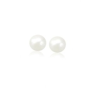 Unbranded 35663 14k Yellow Gold Freshwater Cultured White Pearl Stud E