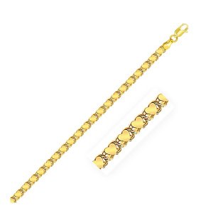 Unbranded 34359-7 3.3mm 14k Yellow Gold Heart Bracelet Size: 7''