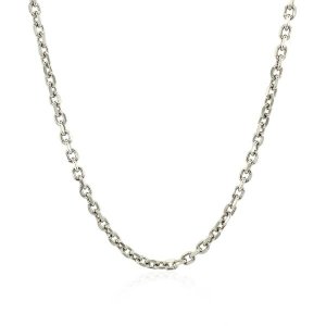 Unbranded 36736-30 2.3mm Sterling Silver Rhodium Plated Cable Chain Si