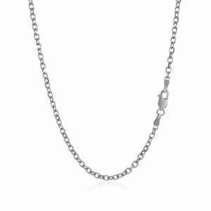 Unbranded 36736-30 2.3mm Sterling Silver Rhodium Plated Cable Chain Si