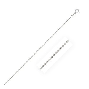 Unbranded 10769-16 10k White Gold Solid Diamond Cut Rope Chain 1.25mm 