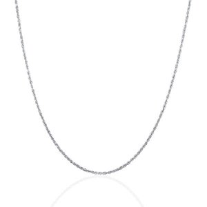 Unbranded 10769-16 10k White Gold Solid Diamond Cut Rope Chain 1.25mm 