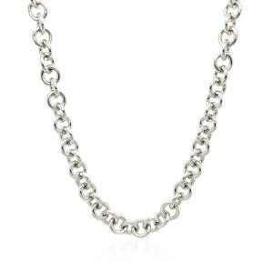 Unbranded 00620-16 Sterling Silver Rhodium Plated Rolo Chain Necklace 