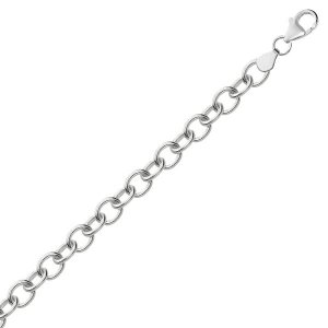 Unbranded 23172-7.25 Sterling Silver Rhodium Plated Fancy Charm Bracel