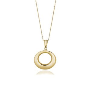 Unbranded 02587-18 14k Yellow Gold Open Circle Drop Pendant Size: 18