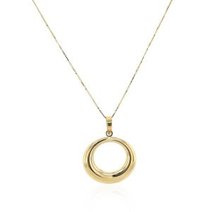 Unbranded 02587-18 14k Yellow Gold Open Circle Drop Pendant Size: 18