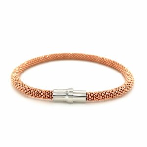 Unbranded 03794-7.5 Sterling Silver Rhodium Plated Rose Gold Plated Po