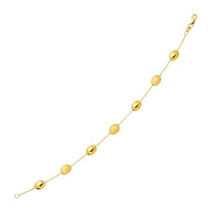 Unbranded 00637-7.25 14k Yellow Gold Bracelet With Textured And Polish