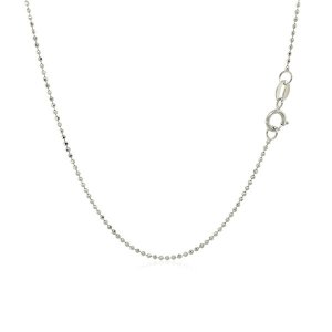 Unbranded 07959-18 14k White Gold Diamond-cut Bead Chain 1.0mm Size: 1