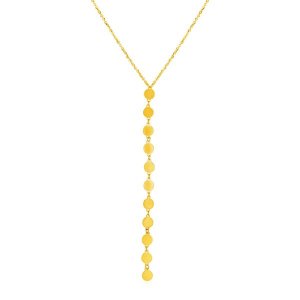 Unbranded 47207-17 14k Yellow Gold Lariat Style Necklace With Disks Si