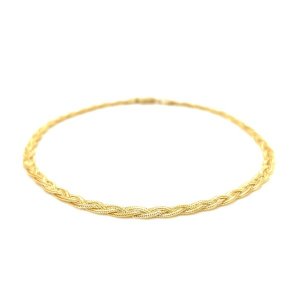 Unbranded 36765-7 3.5mm 14k Yellow Gold Braided Bracelet Size: 7''