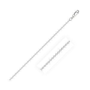 Unbranded 05445-16 14k White Diamond Cut Cable Link Chain 0.8mm Size: 