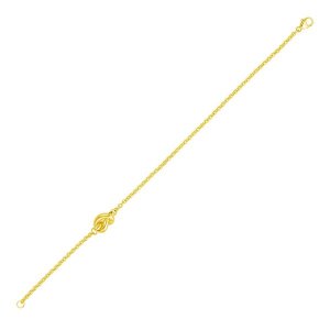 Unbranded 44487-7 14k Yellow Gold Chain Bracelet With Polished Knot Si