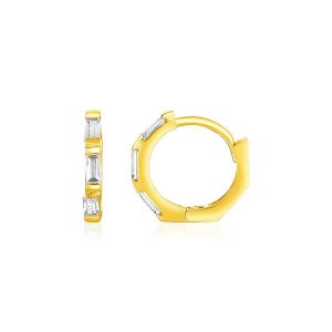 Unbranded 39984 14k Yellow Gold Petite Octagonal Hoop Earrings With Cu