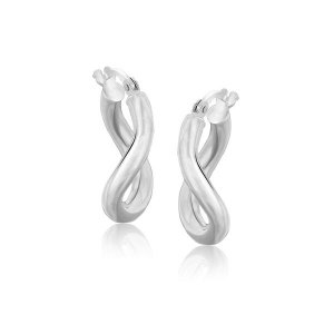 Unbranded 01357 14k White Gold Italian Twist Hoop Earrings (58 Inch Di