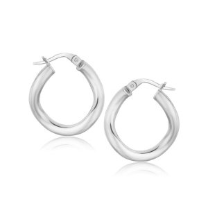 Unbranded 01357 14k White Gold Italian Twist Hoop Earrings (58 Inch Di