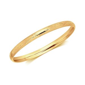 Unbranded 07664-5.5 14k Yellow Gold Dome Style Children's Bangle With 