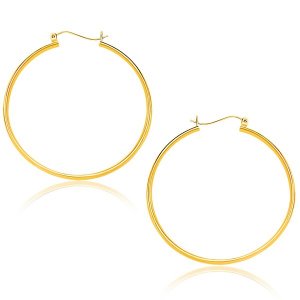 Unbranded 03063 14k Yellow Gold Polished Hoop Earrings (40mm)