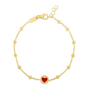 Unbranded 60064-6 14k Yellow Gold Childrens Bracelet With Beads And En