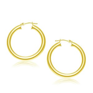 Unbranded 09077 14k Yellow Gold Polished Hoop Earrings (30 Mm)