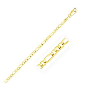 Unbranded 05146-8 3.1mm 14k Yellow Gold Solid Figaro Bracelet Size: 8'