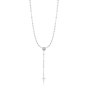 Unbranded 33987-18 Sterling Silver Rosary Style Lariat Necklace Size: 