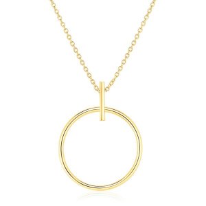 Unbranded 06863-17 14k Yellow Gold 17 Inch Necklace With Polished Ring