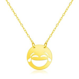 Unbranded 23886-16 14k Yellow Gold Necklace With Lol Emoji Symbol Size