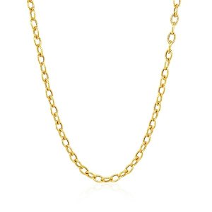 Unbranded 01856-16 3.5mm 14k Yellow Gold Pendant Chain With Textured L