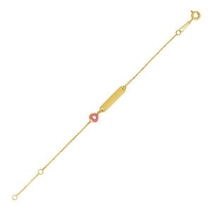 Unbranded 06944-5.5 14k Yellow Gold 5 12 Inch Childrens Id Bracelet Wi