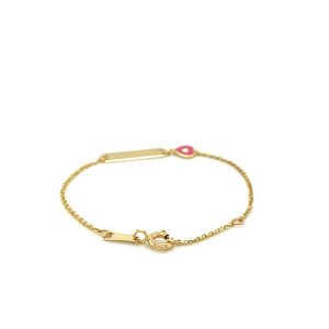 Unbranded 06944-5.5 14k Yellow Gold 5 12 Inch Childrens Id Bracelet Wi