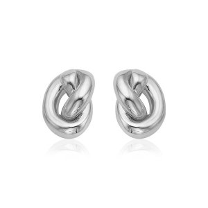 Unbranded 06446 14k White Gold Polished Knot Earrings