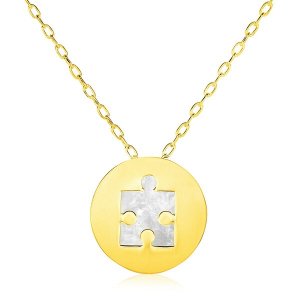 Unbranded 86098-16 14k Yellow Gold Necklace With Puzzle Piece Symbol I