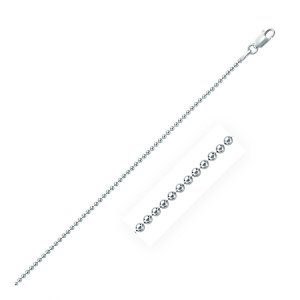 Unbranded 36992-18 Rhodium Plated 1.8mm Sterling Silver Bead Style Cha