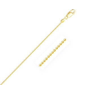 Unbranded 31696-20 14k Yellow Gold Diamond-cut Bead Chain 1.2mm Size: 