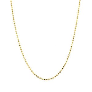 Unbranded 31696-20 14k Yellow Gold Diamond-cut Bead Chain 1.2mm Size: 