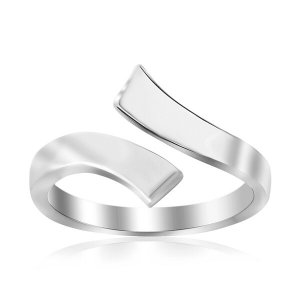 Unbranded 93424 Sterling Silver Rhodium Plated Overlap Style Polished 